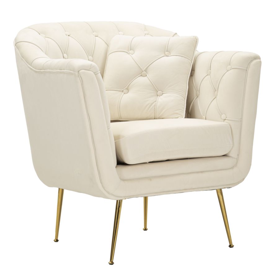 POLTRONA BUDAPEST CREMA C/CUSCINO CM 88X83X91