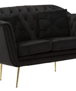 DIVANETTO BUDAPEST NERO C/CUSCINI CM 130X83X91