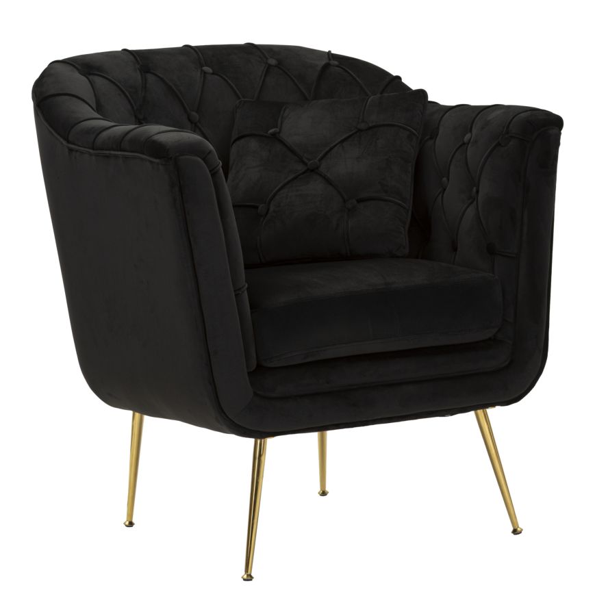 POLTRONA BUDAPEST NERA C/CUSCINO CM 88X83X91