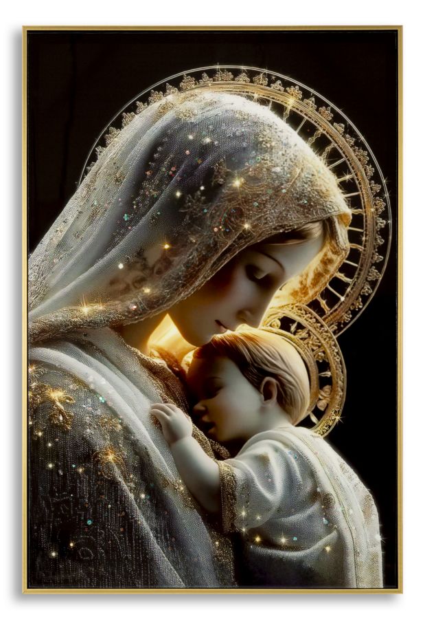 STAMPA DECORATA SU TELA LACCATA C/CORNICE MATERNITY -C- CM 60X3,5
X90