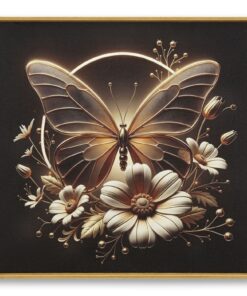 STAMPA C/LED SU TELA LACCATA C/CORNICE BUTTERFLY CM 50X4
X50