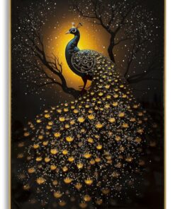 STAMPA DECORATA SU TELA LACCATA C/CORNICE 
PEACOCK CM 70X4
X100