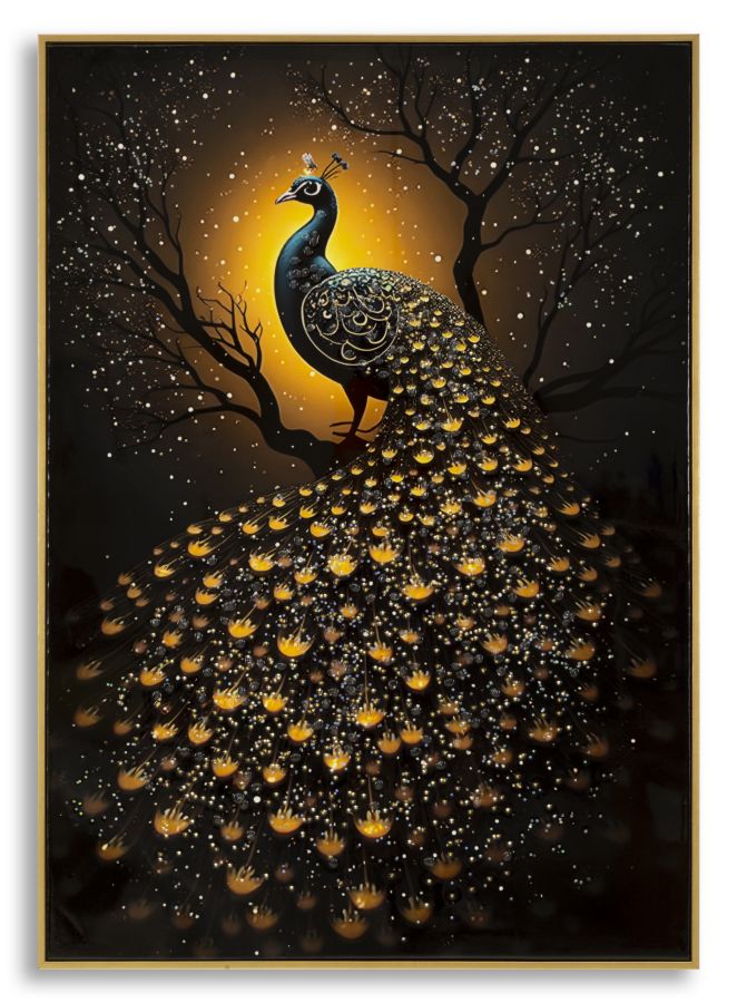 STAMPA DECORATA SU TELA LACCATA C/CORNICE
PEACOCK CM 70X4
X100