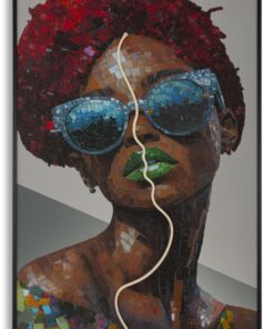 STAMPA C/LED SU TELA AFRO CM 60X3,5X90 (APPLICAZIONE 3D ACRILICO)