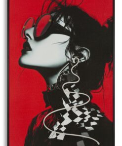 STAMPA C/LED SU TELA PSYCO -B- CM 60X3,5X90 (APPLICAZIONE 3D ACRILICO)