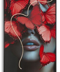 STAMPA C/LED SU TELA BUTTERFLIES CM 60X3,5X90 (APPLICAZIONE 3D ACRILICO)