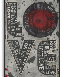 STAMPA C/LED SU TELA LOVE CM 60X3,5X90 (APPLICAZIONE 3D ACRILICO)