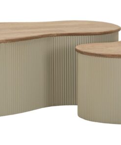 TAVOLINI DA CAFFE' FRANKFURT COPPIA BIANCHI CM 87X53X32-50X35X28