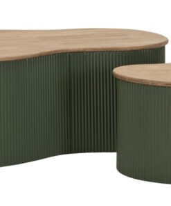 TAVOLINI DA CAFFE' FRANKFURT COPPIA VERDI CM 87X53X32-50X35X28