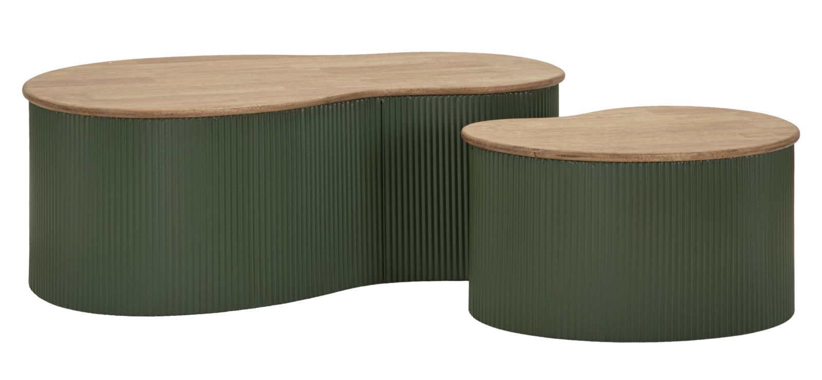 TAVOLINI DA CAFFE' FRANKFURT COPPIA VERDI CM 87X53X32-50X35X28