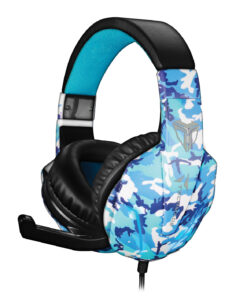 TECHMADE CUFFIE GAMING MULT.CONMICROF. 3.5MM CAMOUFLAGE TM-FL1-CAMBLU