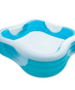 INTEX PISCINA GONFIABILE RETTANGOLARE 2+ AZZURRO 166x100x25CM 57403