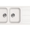 SMEG LAVELLO REVERSIBILE DUE VASCHE E GOCCIOLATOIO BIANCO LZ116B