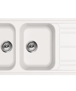 SMEG LAVELLO REVERSIBILE DUE VASCHE E GOCCIOLATOIO BIANCO LZ116B